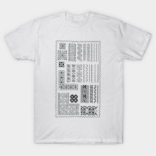 Tribal style Test pattern Black on default Ecru background T-Shirt